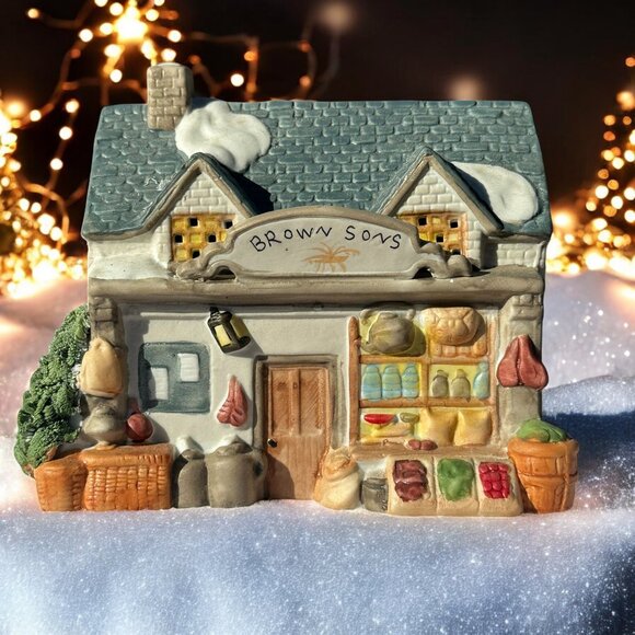Lemax Dickensvale Brown & Son's Christmas Village Lighted Building from 1991 - Picture 1 of 11